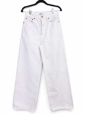 Re/Done Extreme Wide Leg Jeans in White